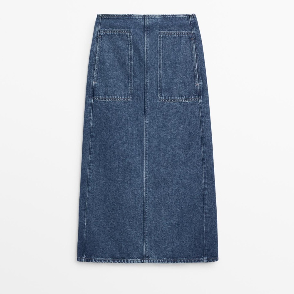 Massimo Dutti Dark Blue Denim Skirt